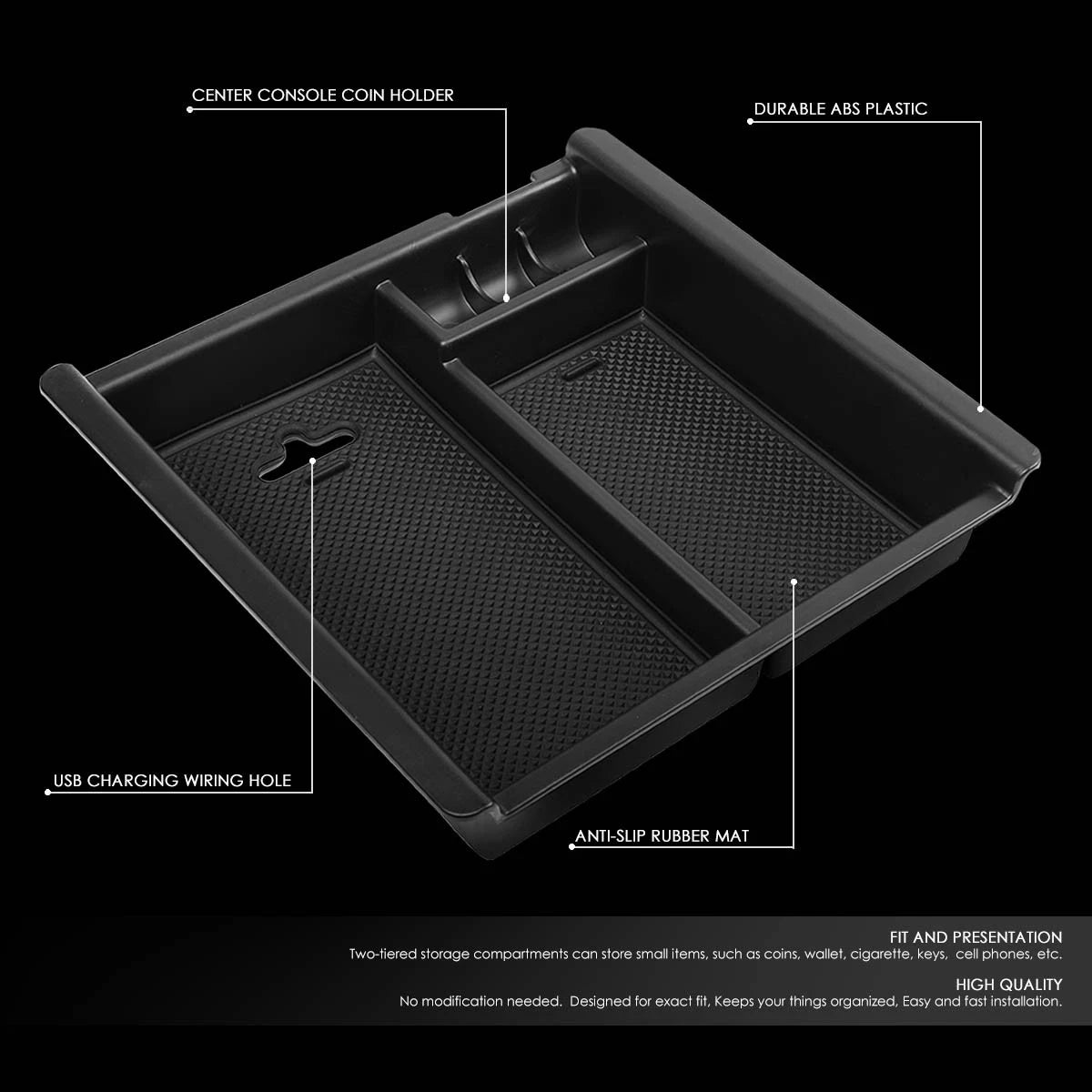 Center Console Organizer Insert Tray for Toyota Tacoma (2016–2018)