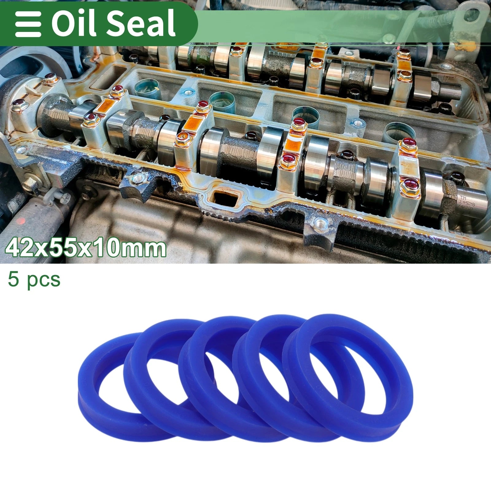 Set of 5 Oil Seal Rotary Shaft Seal 42x55x10mm High Pressure for Automotive