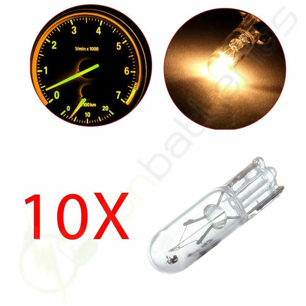 10Pcs T5 37 74 Warm White Instrument Gauge Dash Lights Bulbs for