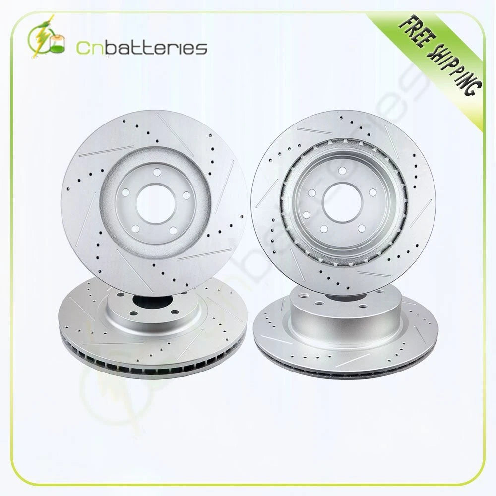 Front Rear Drill & Slot Brake Rotors Kit for Infiniti G37 G37X (2009–2013)