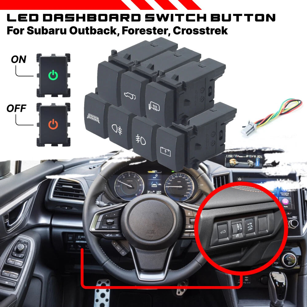 LED Dashboard Control Switch Button for Subaru Impreza (2016–2025) & Crosstrek (2018–2025)