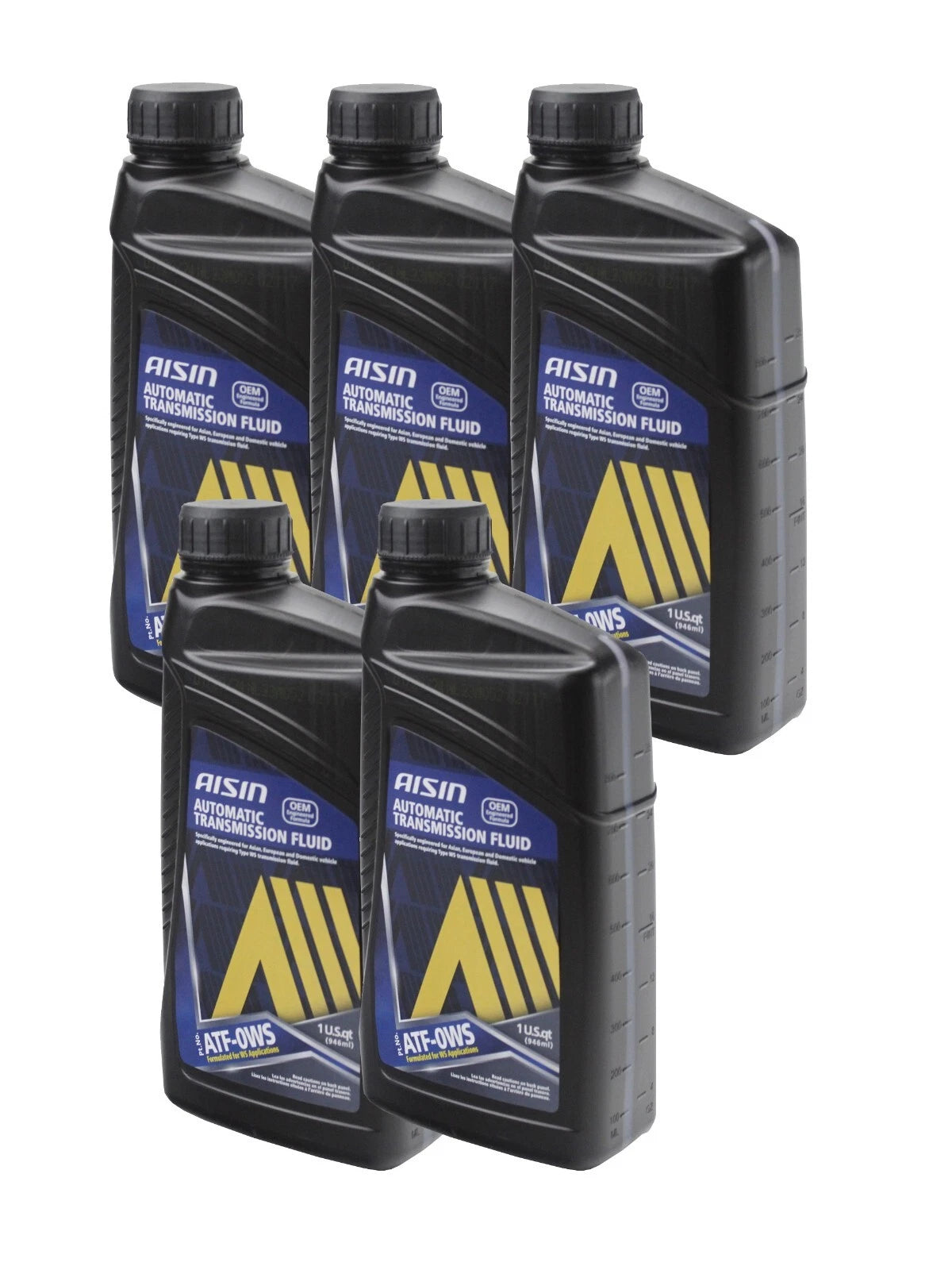 Set of 5 Aisin Auto Trans Fluids ATF-0WS for Cadillac Lexus Scion Toyota Volvo
