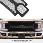 Main Black Mesh Rivet Grille Insert for Ford F-250/350/450/550 (2017-2019)