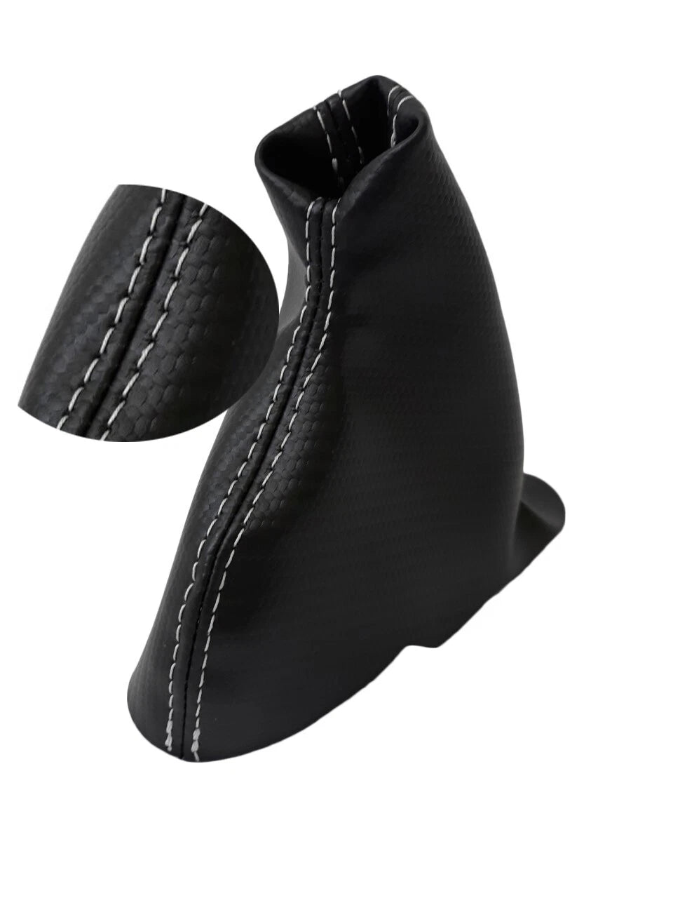 E Brake Boot for Acura TSX (2004–2008) Carbon Fiber White Stitch