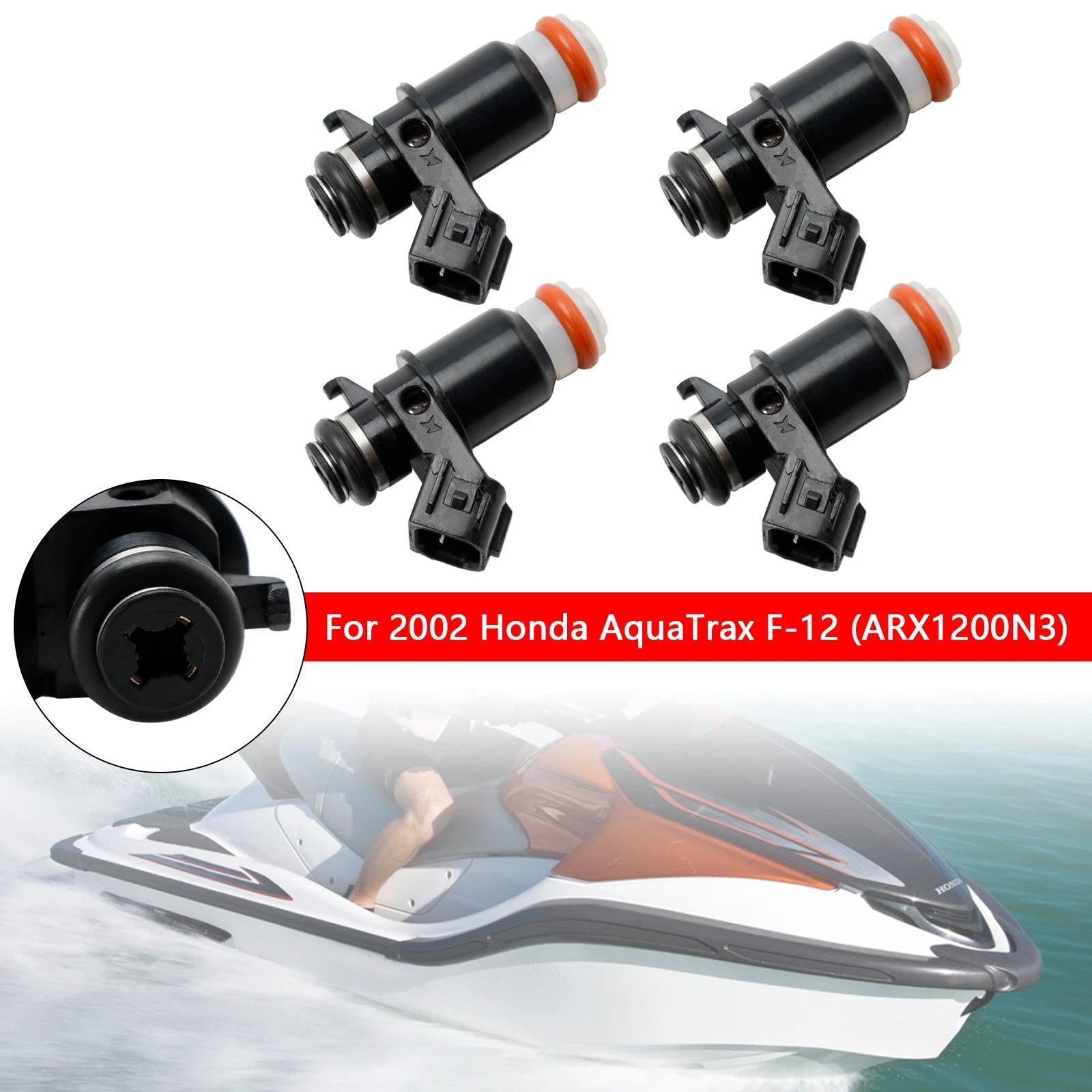 Set of 4 Fuel Injectors for Honda AquaTrax F12 F12X (2002–2007) R12 R12X (2003–2007) 16450-HW1-672