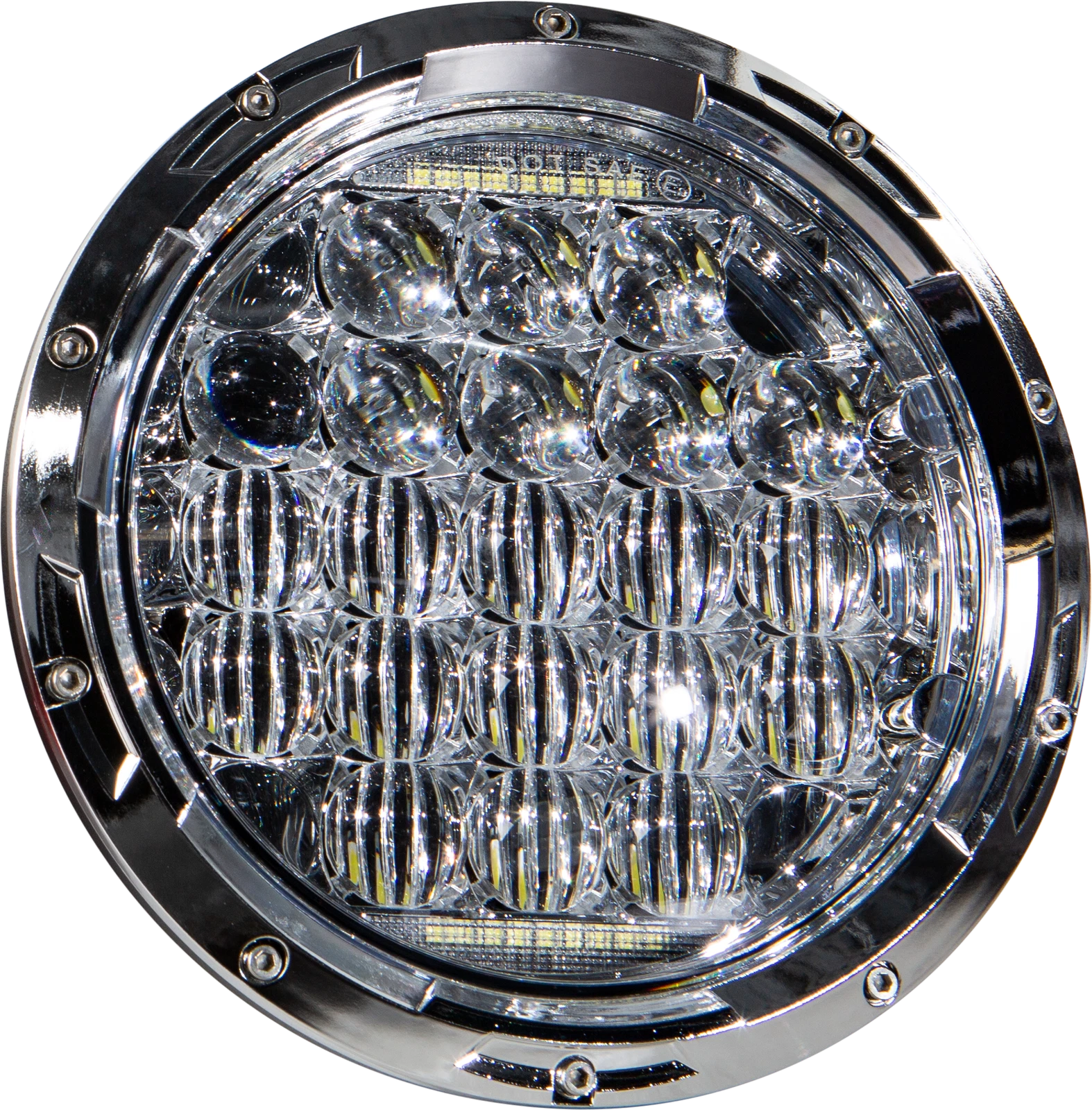 7-inch LED Headlight 90W Chrome for V-Twin Motorcycles (3500/2400)