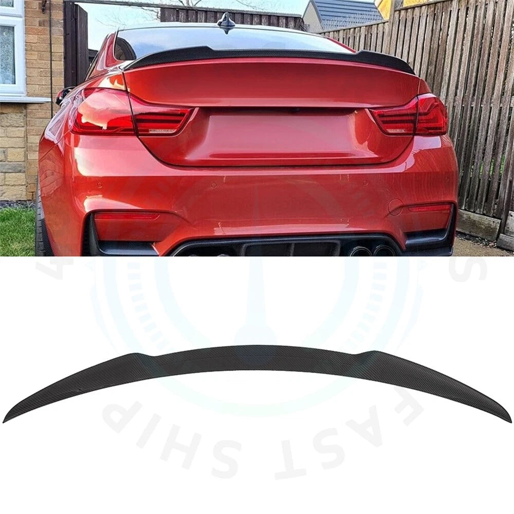 Black Rear Spoiler Wing for BMW F82 M4 Coupe (2015–2019) Carbon Fiber