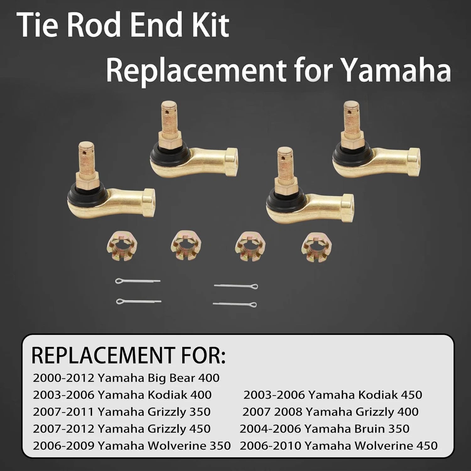 Tie Rod Kit for Honda Foreman 500, Rincon 650, Rubicon 500, Fourtrax 300 (1993–2016)