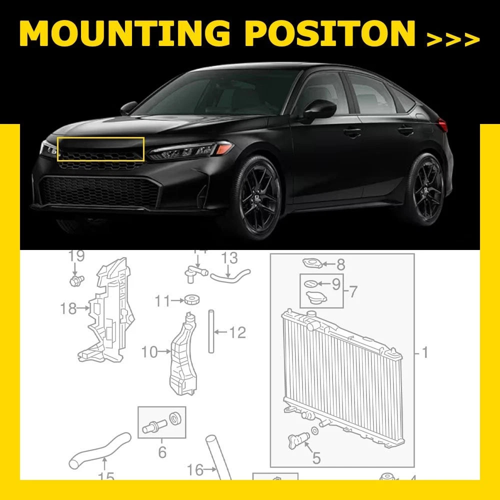 Set of 2 Radiator Upper Mount Brackets for Honda Civic (2016–2020)