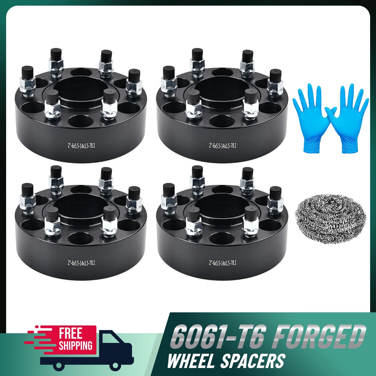 2" 6x5.5 Hubcentric Wheel Spacers for Chevy Silverado Tahoe Sierra (2014–2018)