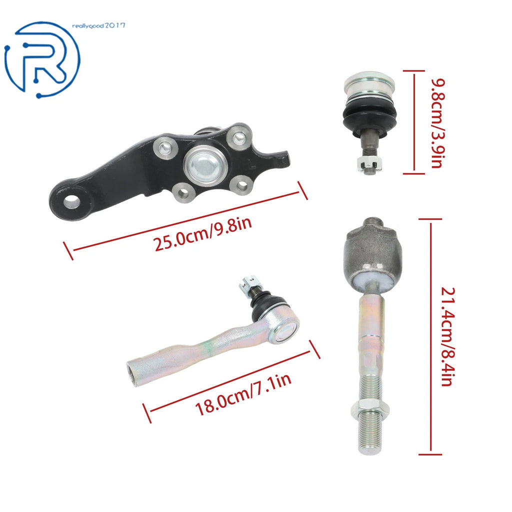 10PCS Front Lower Ball Joints & Tie Rods Kit for Toyota Sequoia (2003)