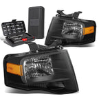Pair of Black/Amber Side Headlights for Ford Expedition (2007–2014)