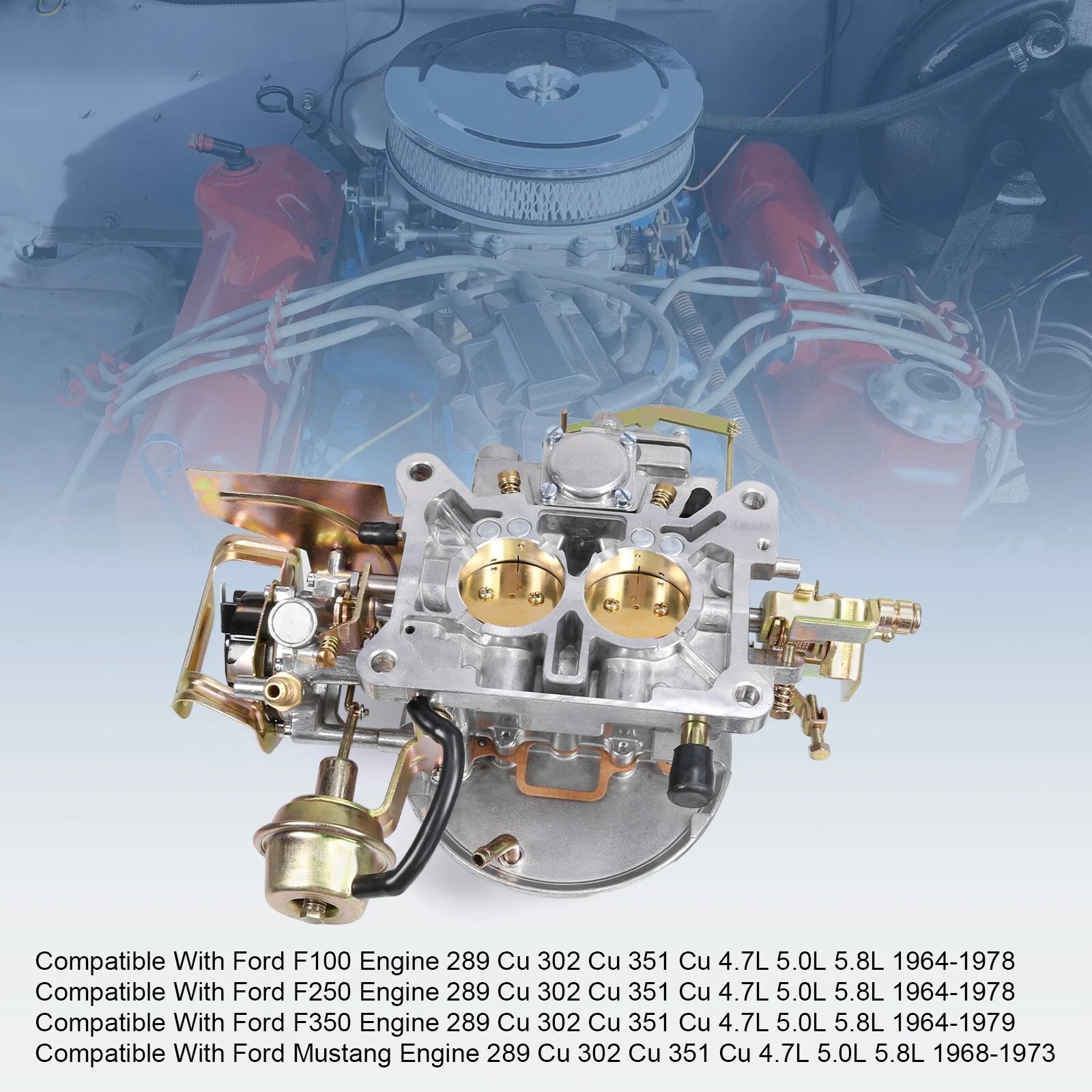 Set of 2 Carburetors for Ford 400 302 351 Cu Jeep Engine