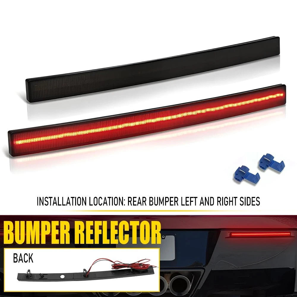 Red Smoked LED Rear Bumper Reflector Lights for Chevrolet Corvette C7 (2014–2019)