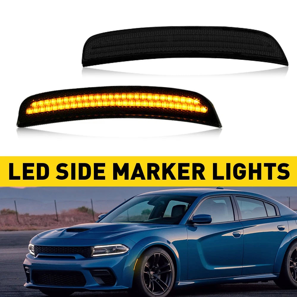 Smoked Amber Side Signal Marker Lights for Dodge Charger (2015–2022)