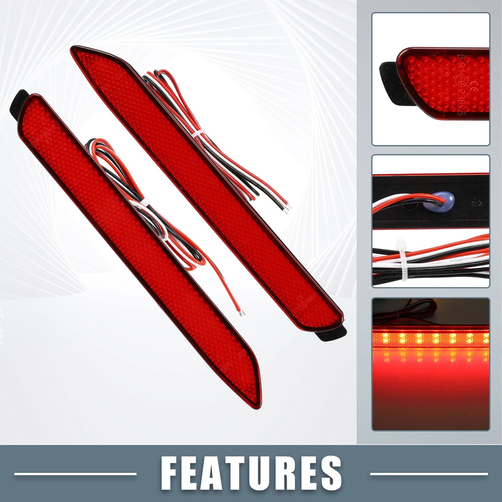 2X Rear Bumper Reflector LED Brake Tail Light 81920-08010 for Toyota RAV4 (2019)