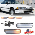 2X Clear Front Bumper Switchback LED Parking Signal Light for Acura Integra (1992–1993)