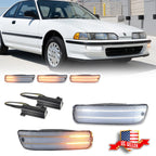 2X Clear Front Bumper Switchback LED Parking Signal Light for Acura Integra (1992–1993)