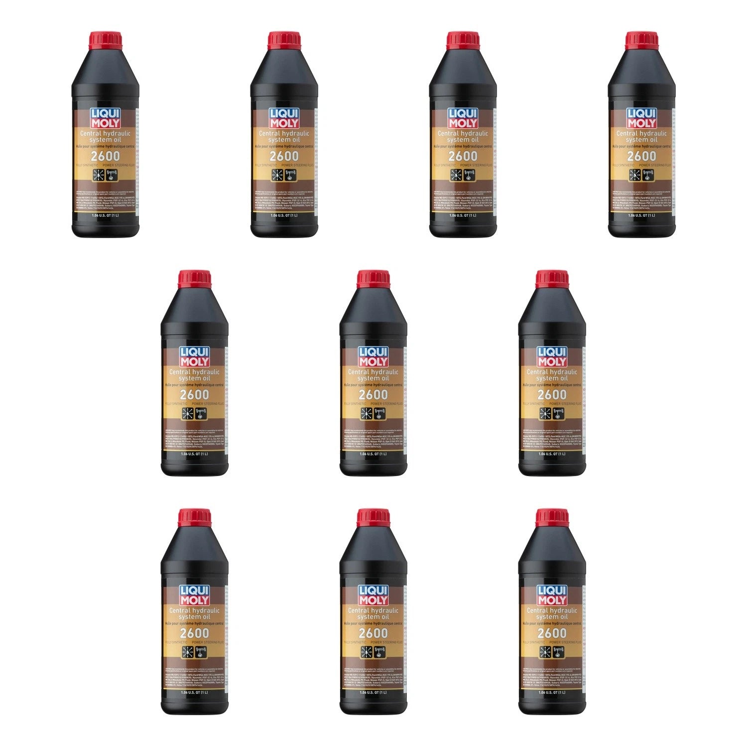 Set of 10 Liqui Moly Central Hydraulic System Oil 2600 (10L)