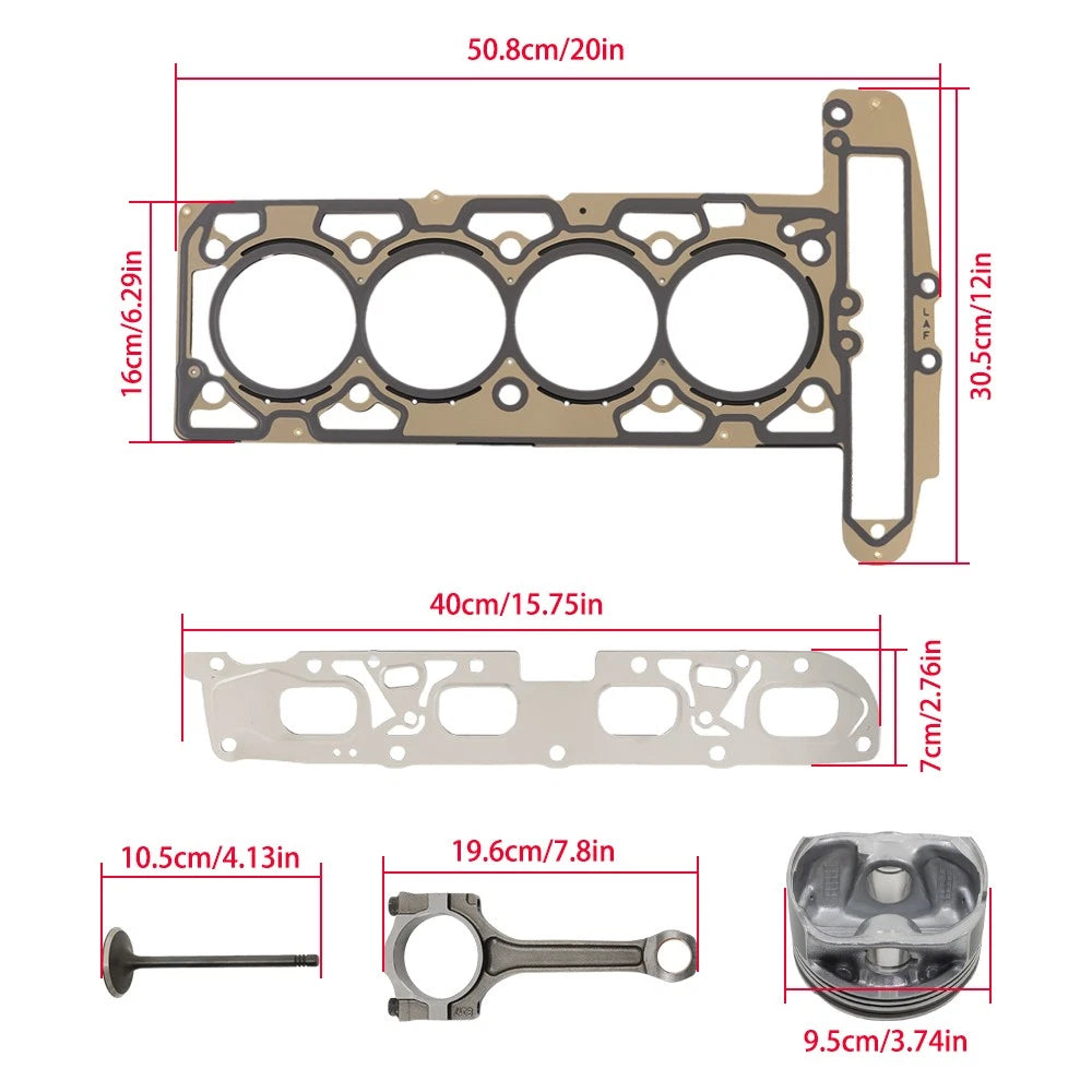 Engine Overhaul Rebuild Kit for Buick LaCrosse Verano Regal 2.4L (2010-2017)