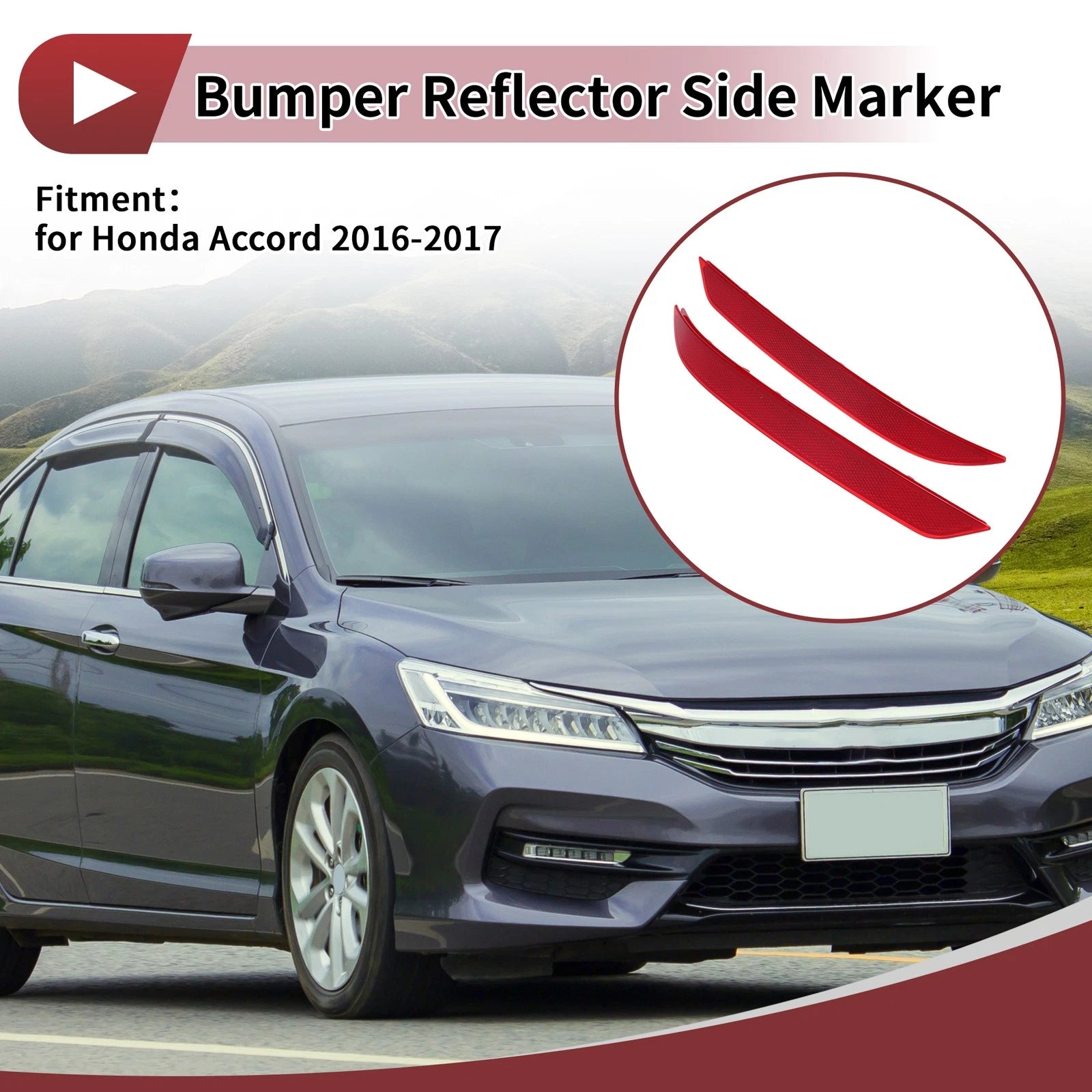 1 Pair Rear Bumper Reflectors for Honda Accord (2016–2017) No. 33505T2AA11