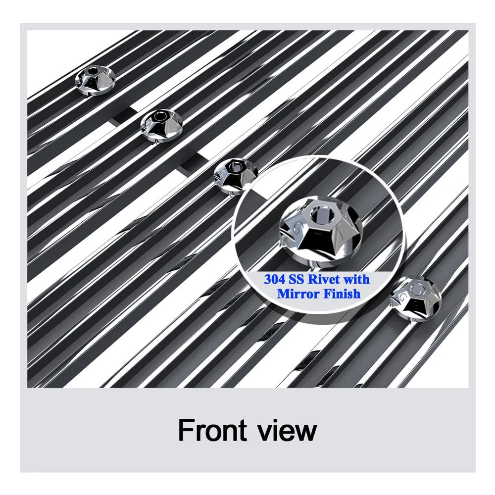 Chrome Wide Rivet Billet Grille for Chevy Silverado 1500 (2016-2019)