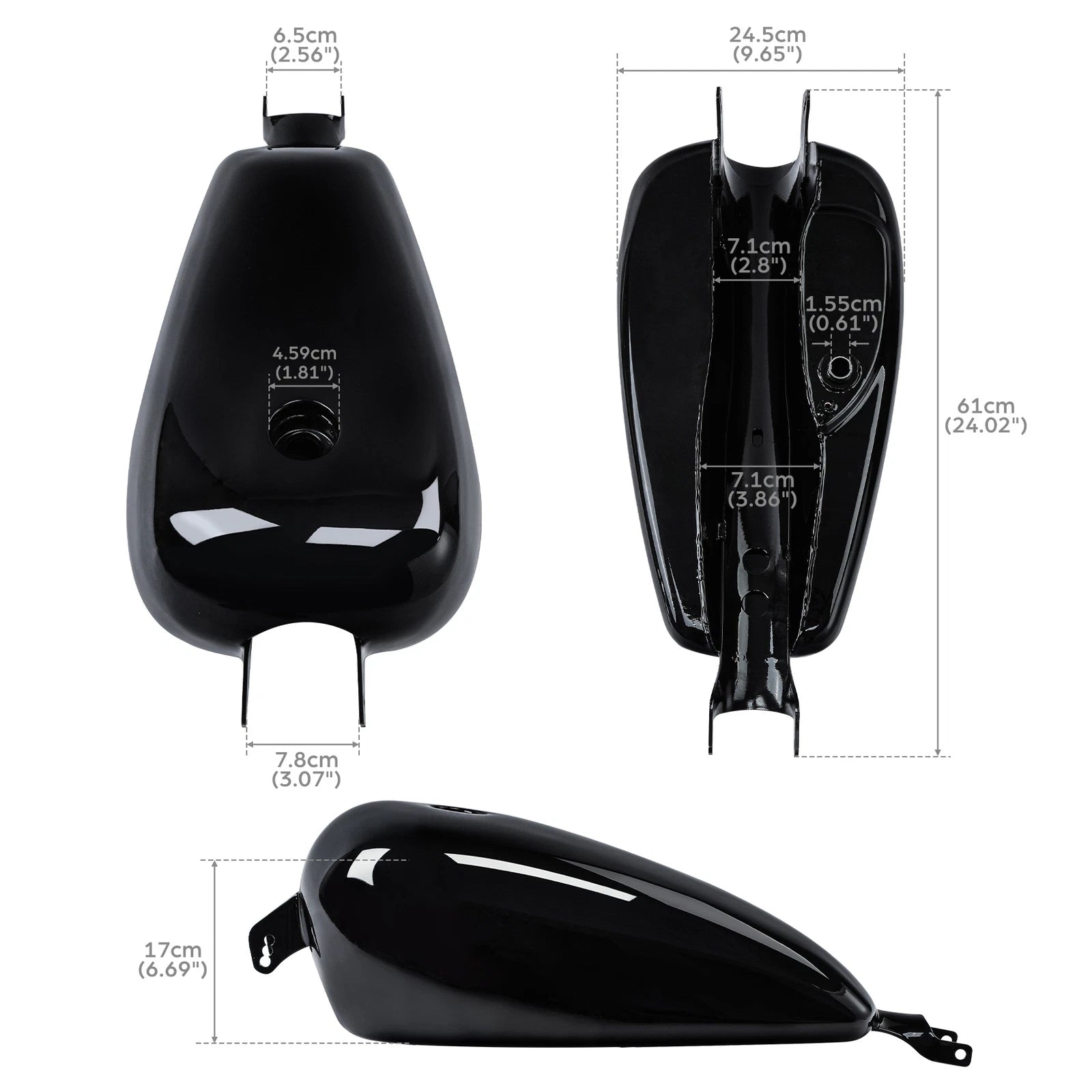 Fuel Gas Tank for Harley Sportster 1200 883 (2004–2006) - Painted Black