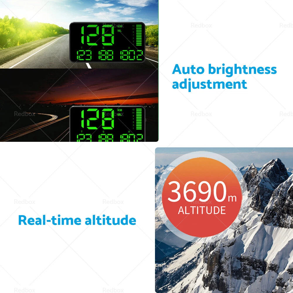 GPS Head Up Display Speedometer Odometer for All Vehicles (2010–2023)