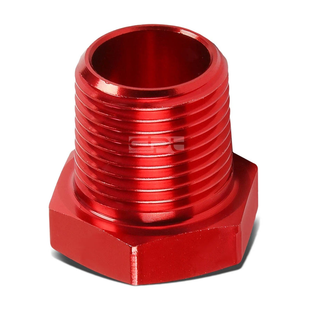 Red Aluminum Oil/Fuel 1/4" Female to 3/8" Male NPT Bushing Reducer Fitting