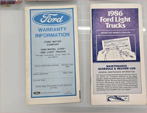 Owners Manual Assembly Kit for Ford Ranger (1986)