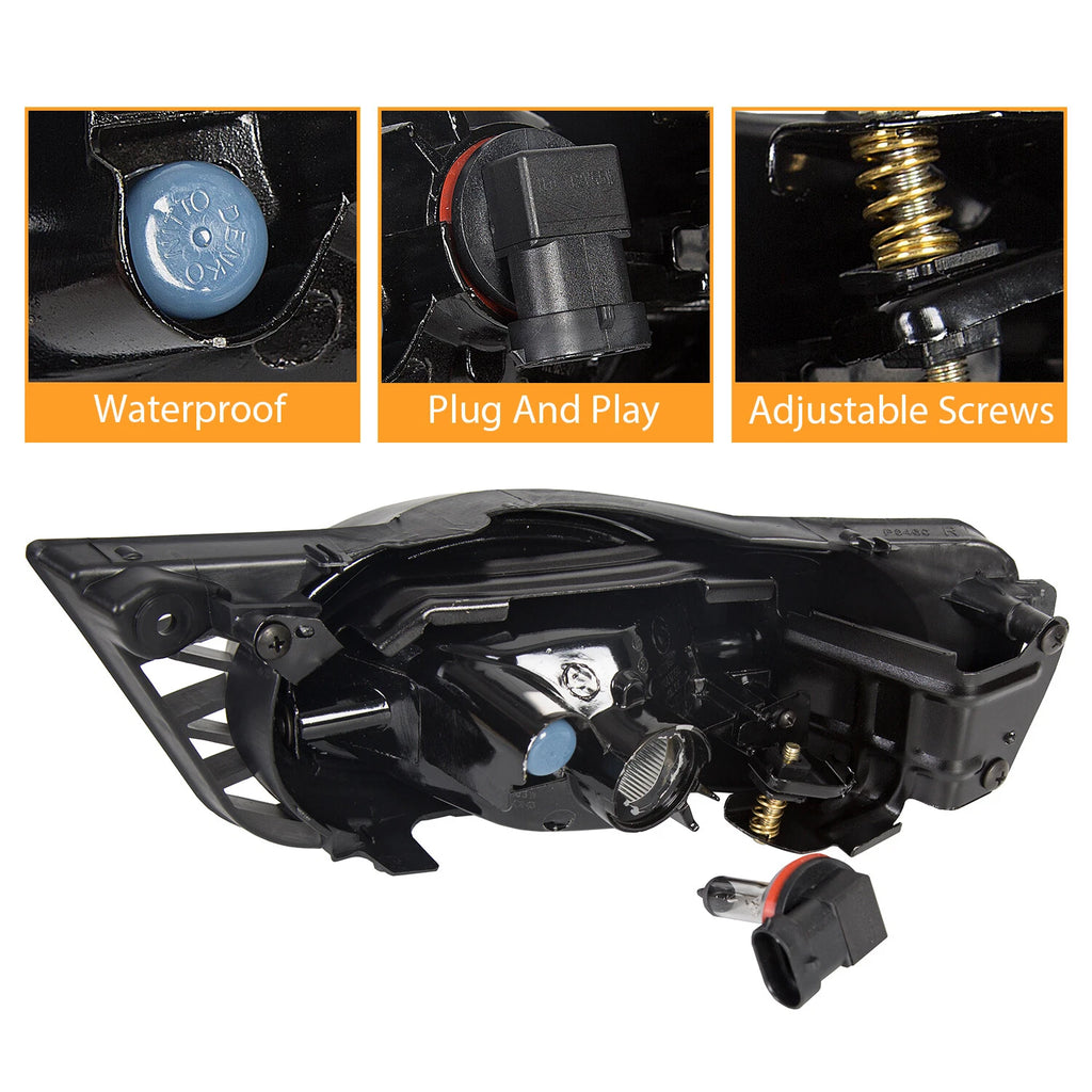 Fog Lights Assembly with Wiring & Switch for Honda Civic 4-Door Sedan (2009–2011)