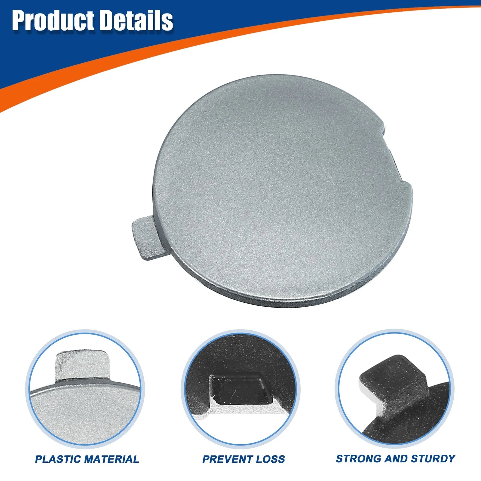 Tow Hook Cover for Mazda 6 (2014–2016) No.GHP950A11A Silver Tone