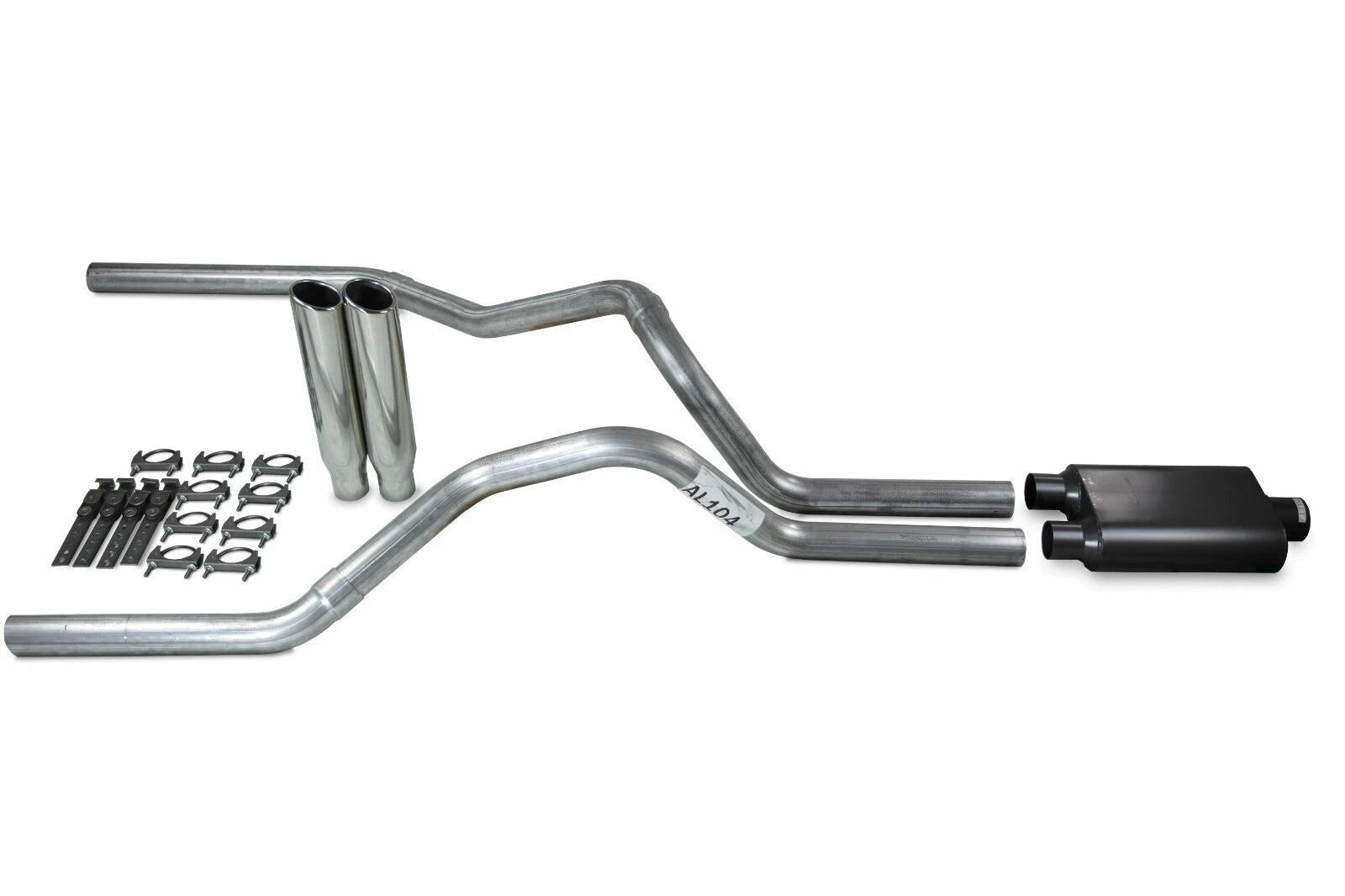 Dual Exhaust Kit for Dodge Ram (2009–2014) 2-Chamber Muffler Chrome Tips