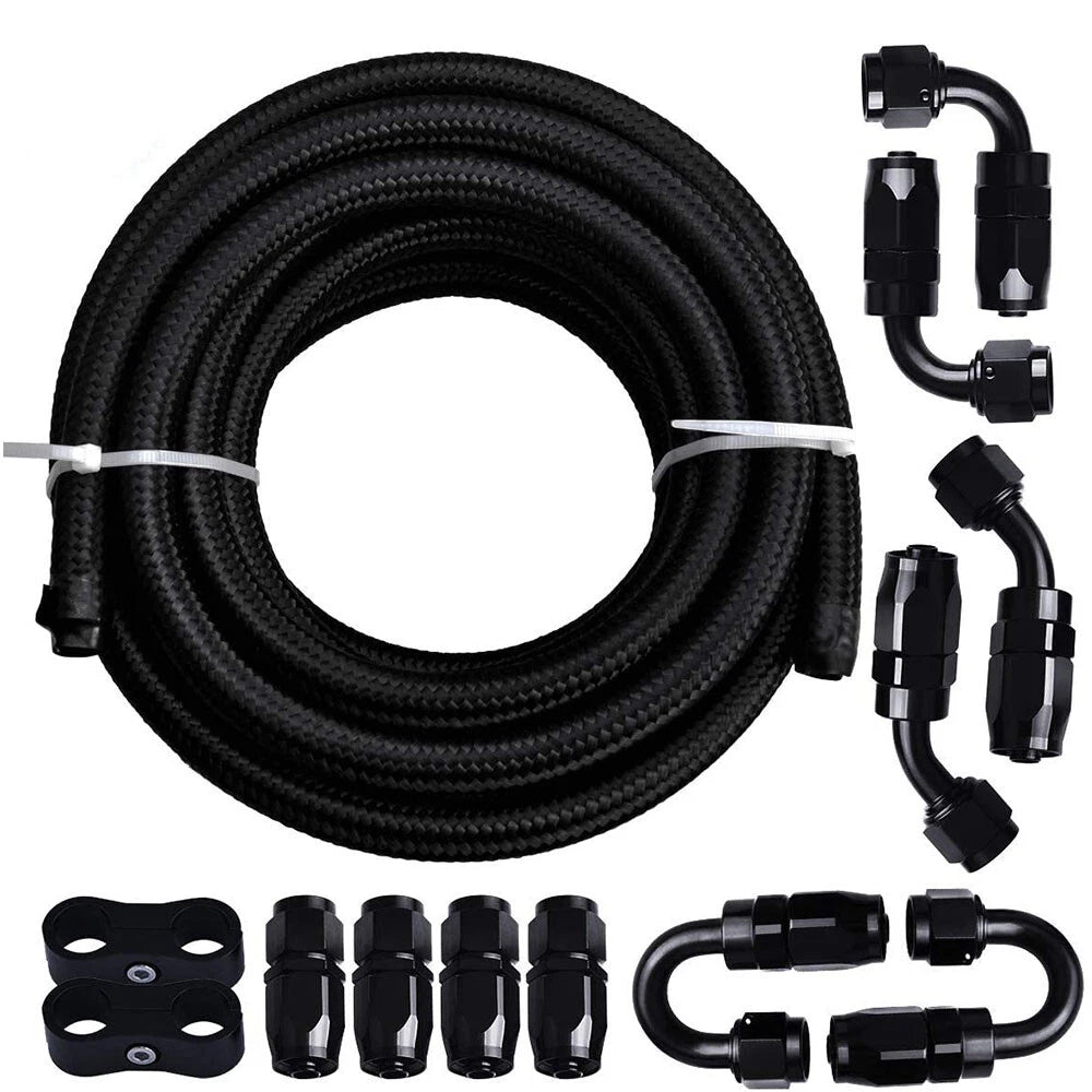 Fuel Line Hose Kit for Make Model (YYYY–YYYY) - 20FT Nylon Stainless Steel Braided