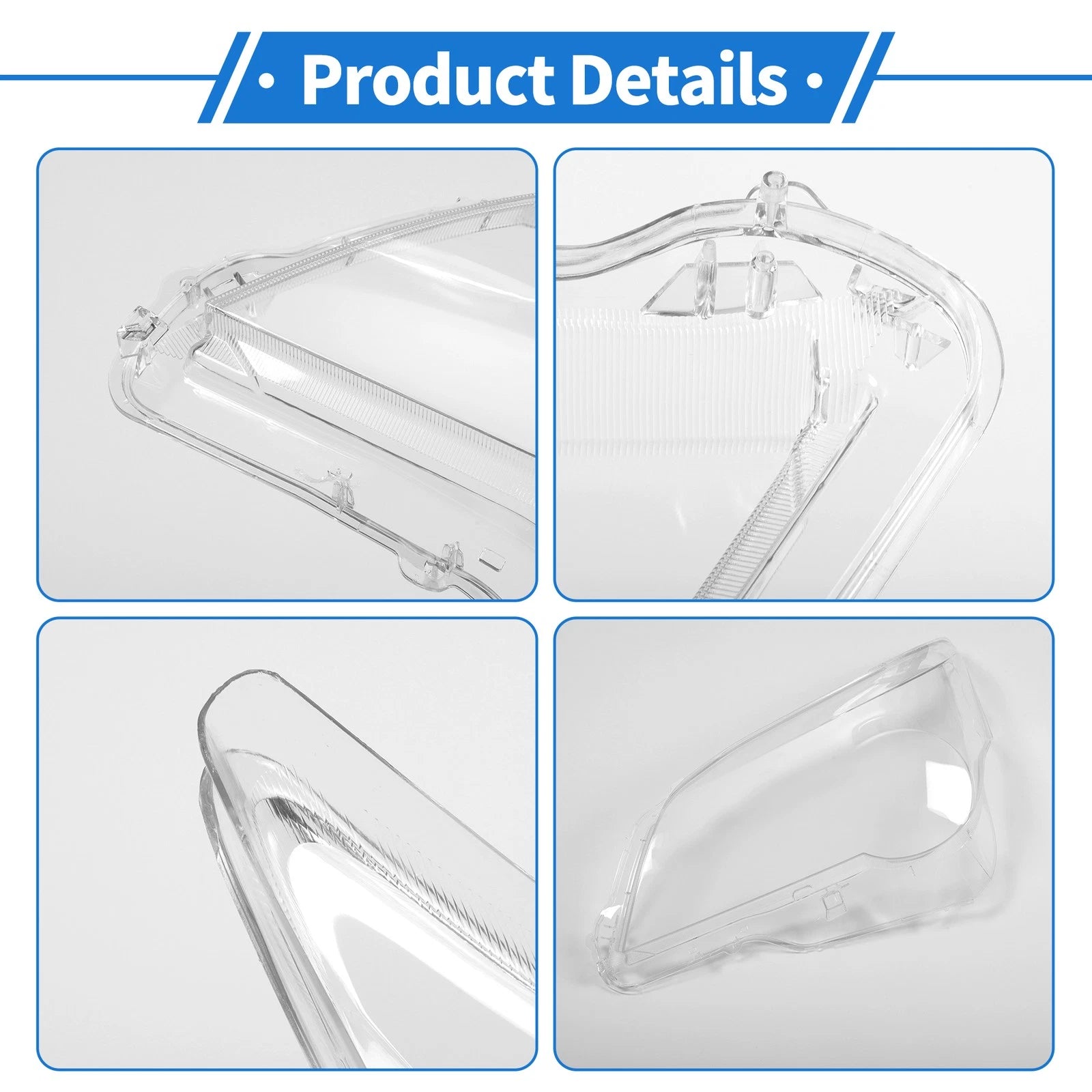 1 Pcs Headlight Lens Cover for Lexus GX460 (2010–2013) PC Clear