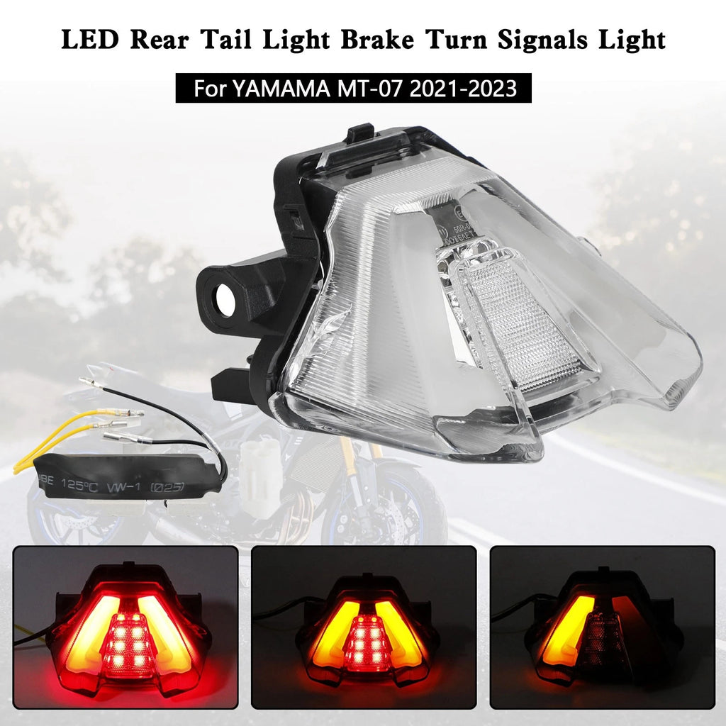 LED Rear Tail Light Brake Turn Signals for Yamaha MT-07 (2021–2023)