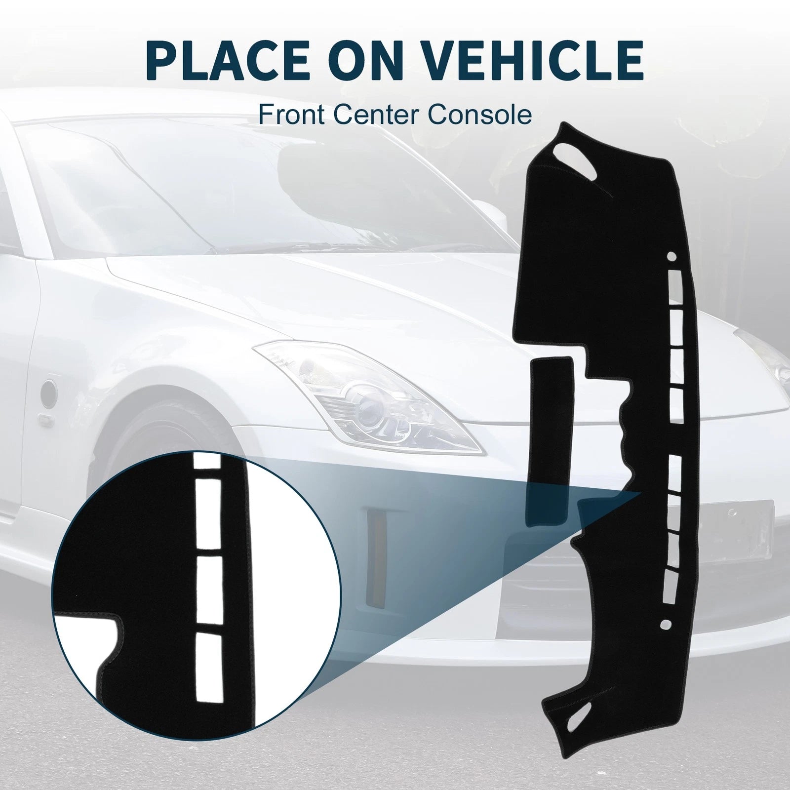 Dashboard Cover Mat for Nissan Fairlady Z33 350Z (2003–2009) Black