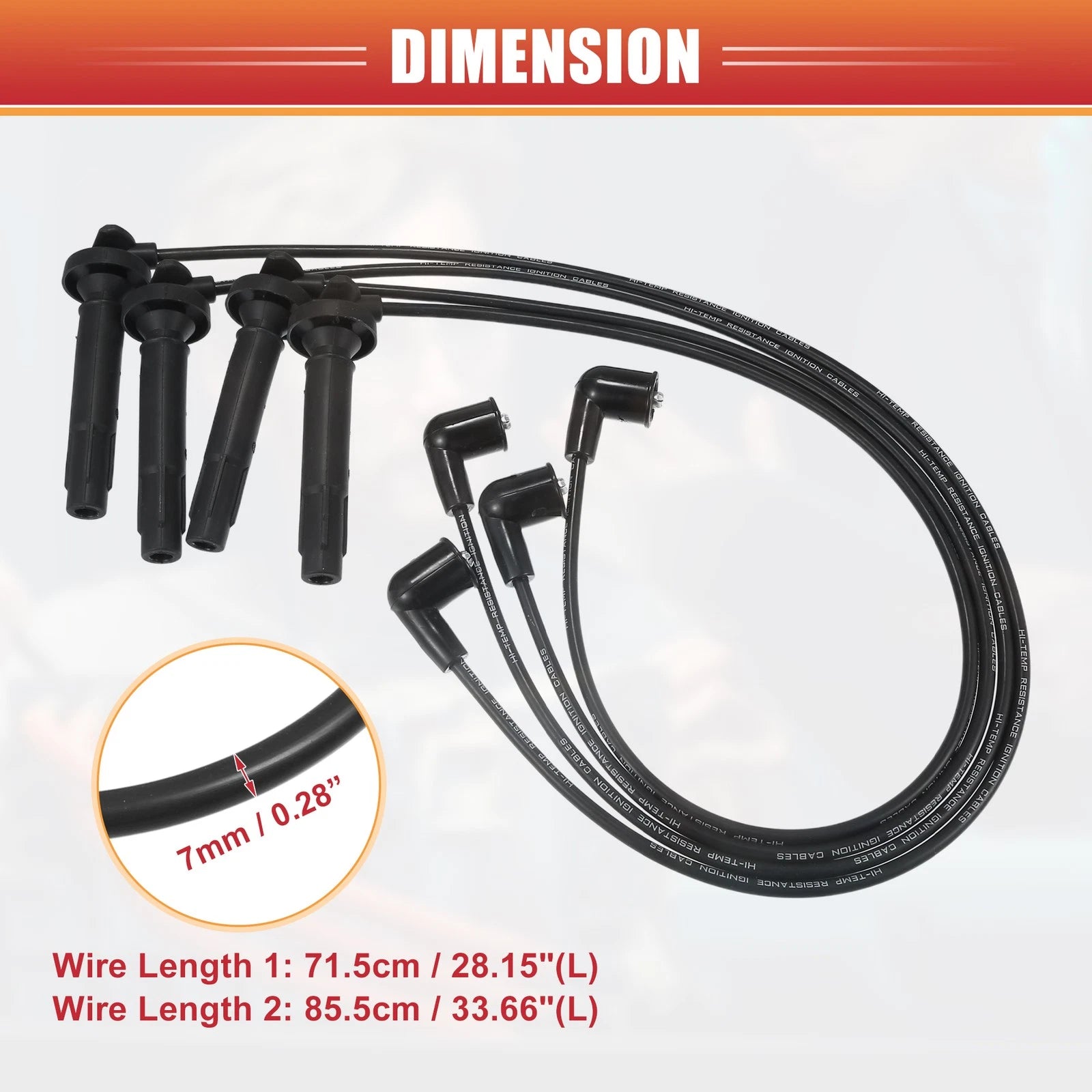 Set of 4 Spark Plug Wire Ignition Coil Cables No. 22451AA940 for Subaru Legacy (2006–2009)