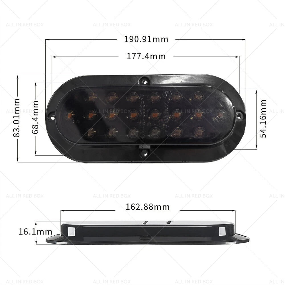 2X LED Rear Stop Brake Flowing Tail Lights for Truck Trailer Caravan