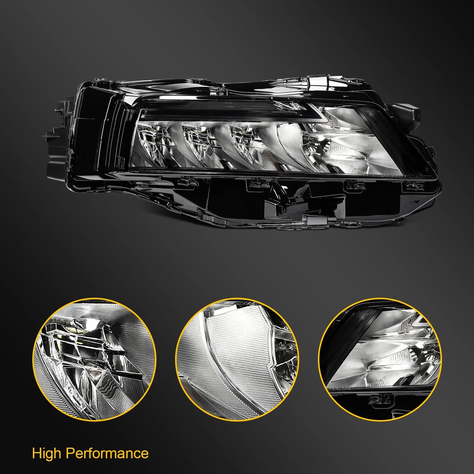 LED Headlight for Nissan Rogue S (2021–2025) Black Housing Right Side