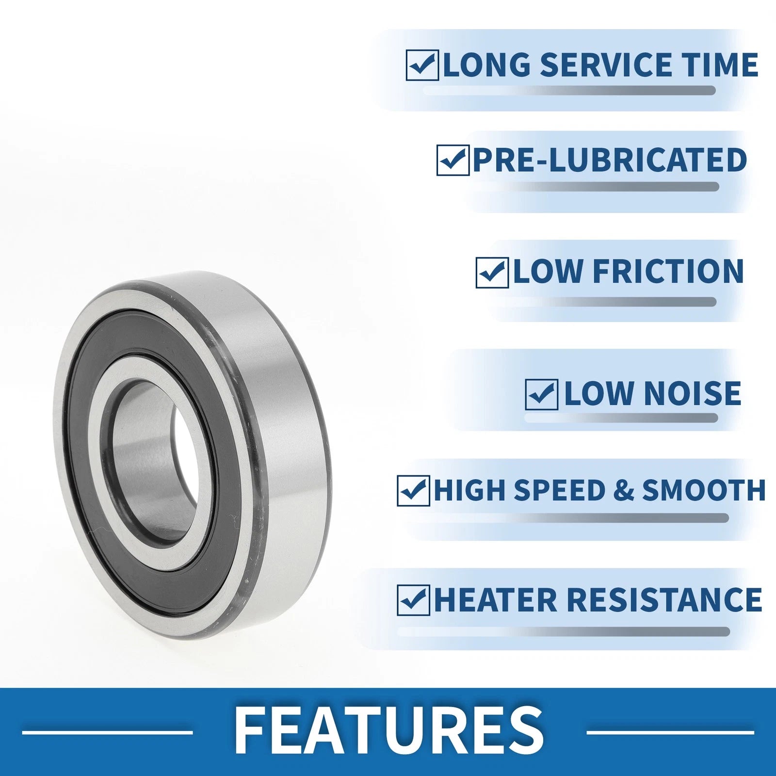 Deep Groove Ball Bearing P4 6307DDU for Scooter Skateboard (35x80x21mm)