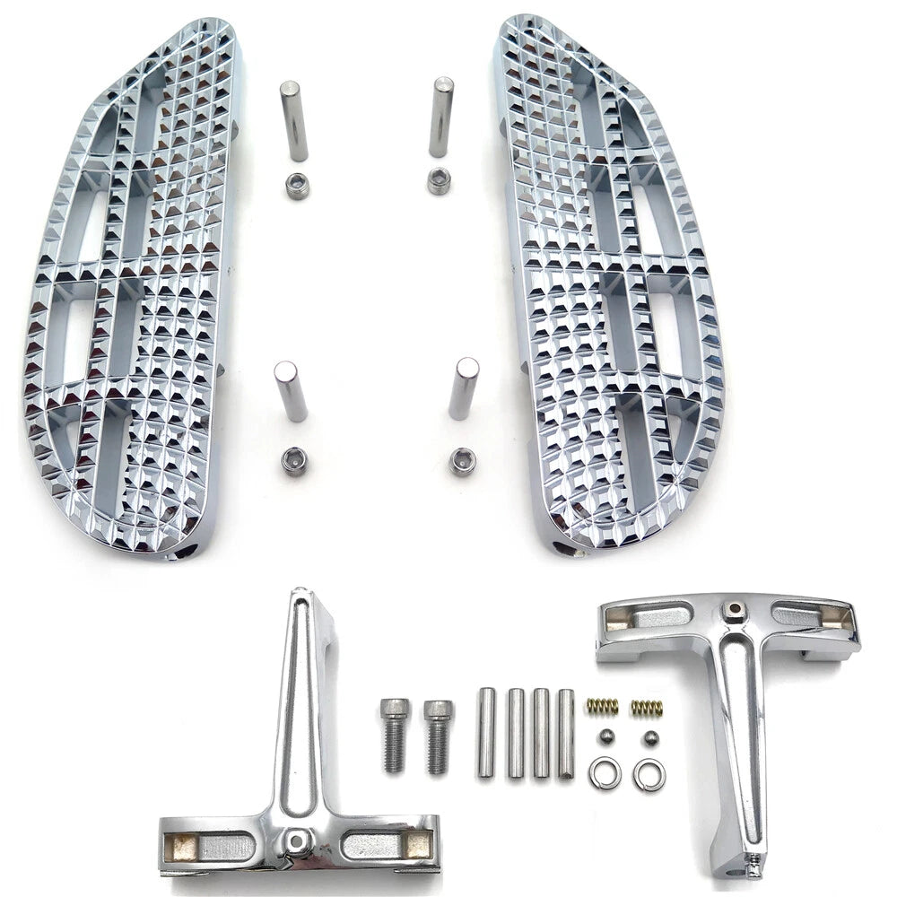 Chrome Leaf Dominator Passenger Floorboard Knob for Harley Touring (1993–2008)