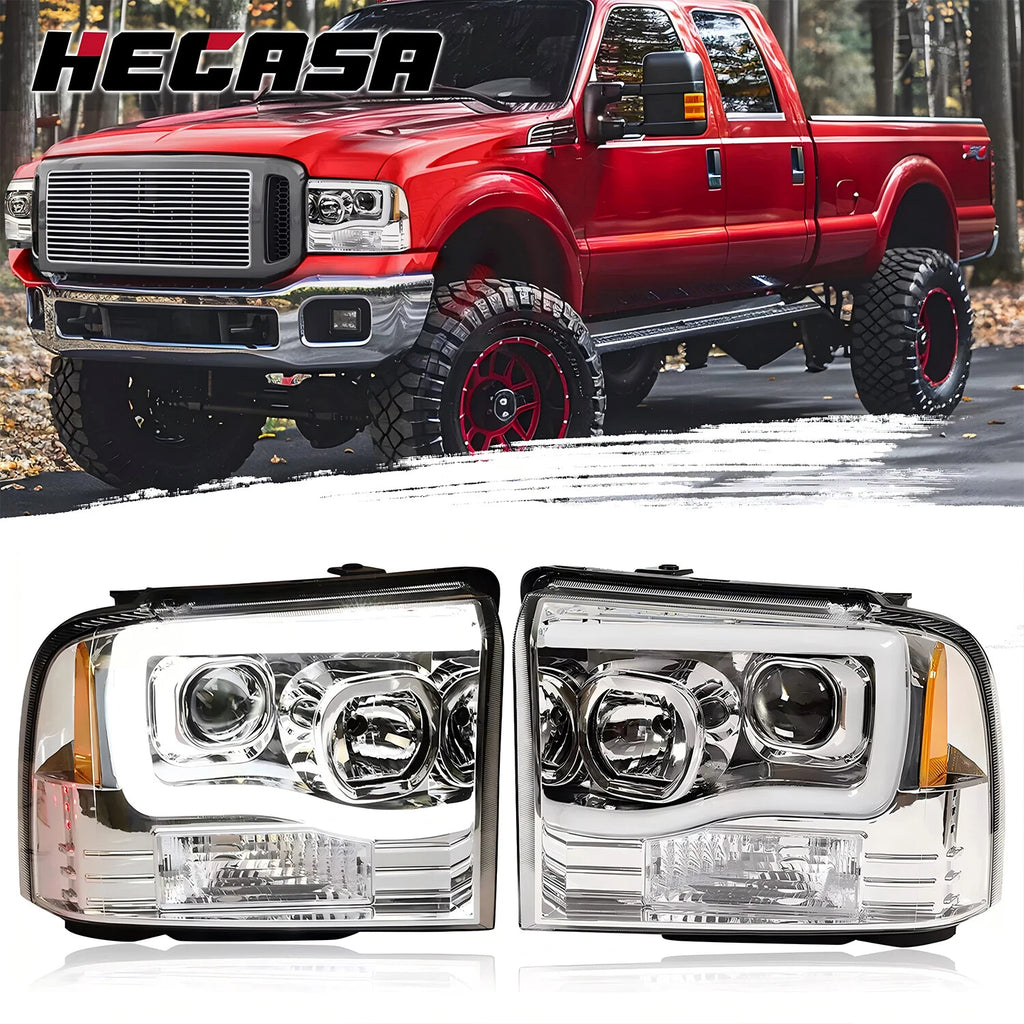 Projector Headlights for Ford F250-F550 Super Duty (2005–2007) LED DRL