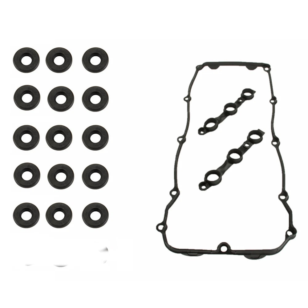 Set of 2 OEM Elring Valve Cover Gaskets with 15 Bolt Seals for BMW E46 E53 E83 E85 Z4 (1998–2008)