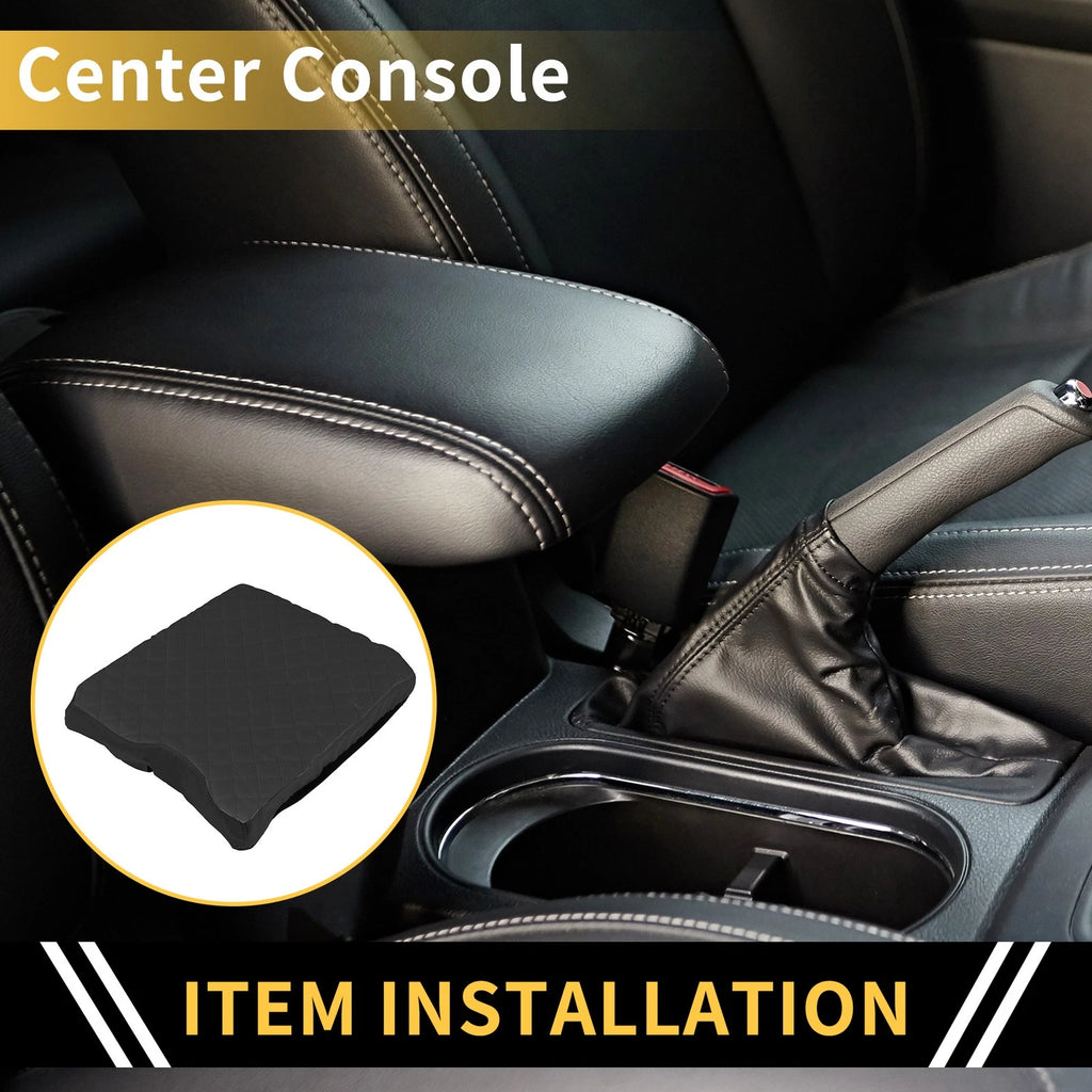Center Console Cover for Ford F-150 (2015–2020) Microfiber Leather Black