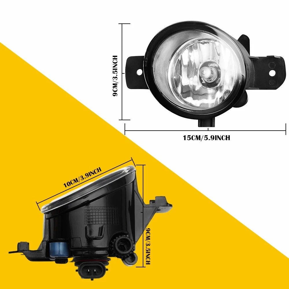 2Pc Fog Light Assembly for Nissan Rogue Maxima (YYYY–YYYY) Clear Lens