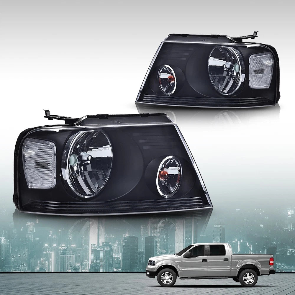 Smoked Headlight and Clear Side Corner Lamps for Ford F150 (2004–2008)