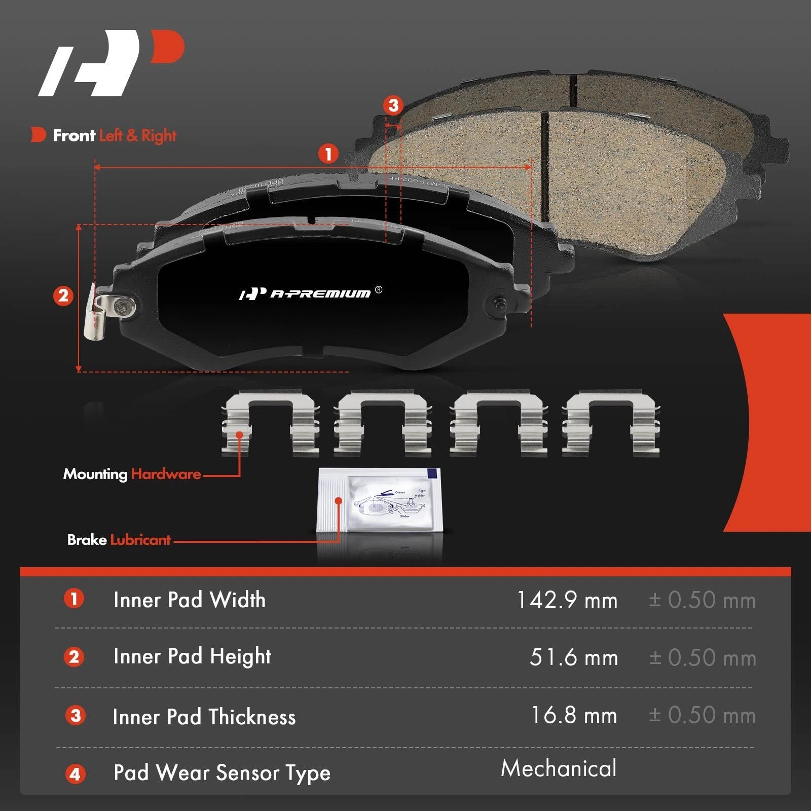 Front Ceramic Brake Pads for Suzuki Forenza (2004–2008) and Reno (2005–2008)