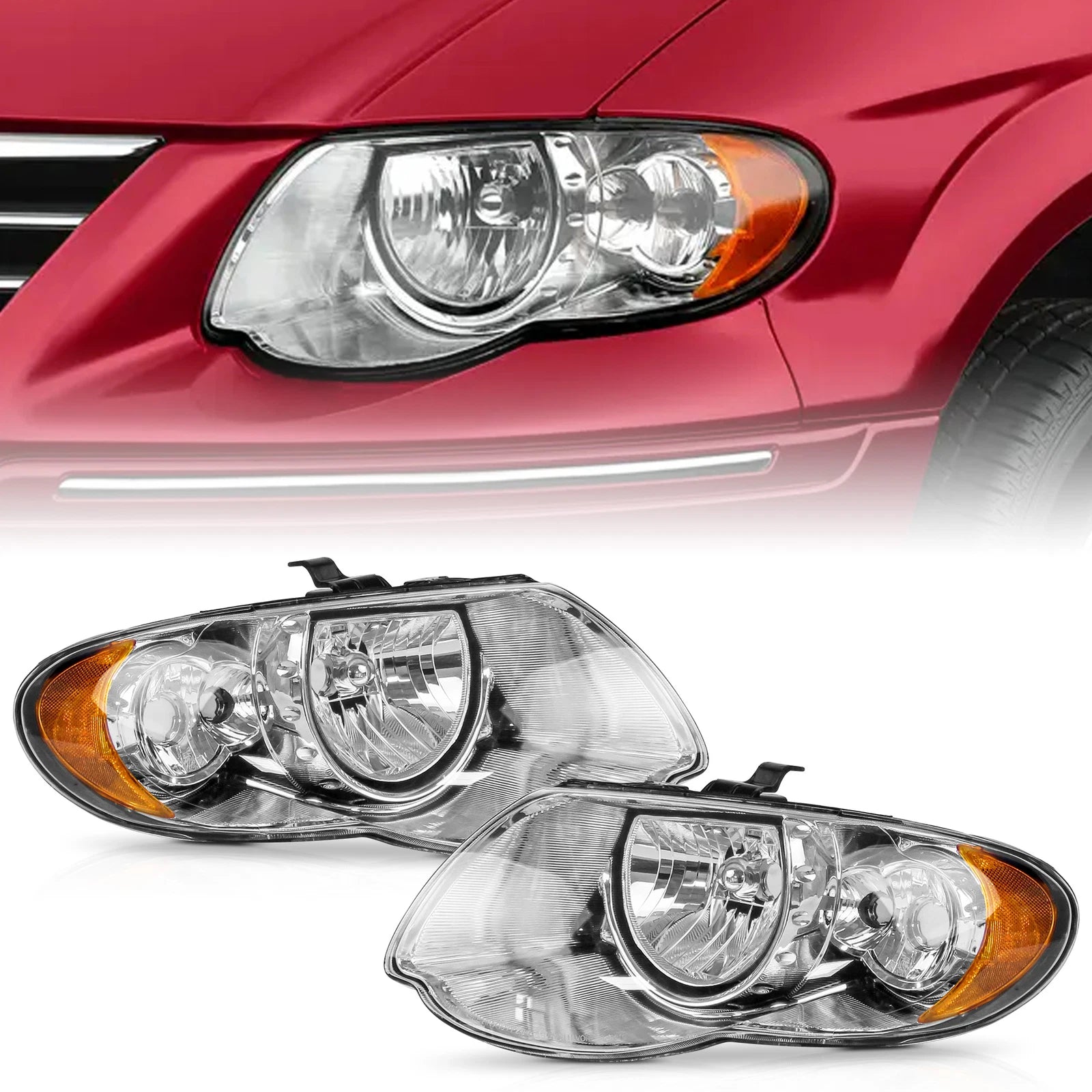 Pair Headlight Set for Chrysler Town & Country (2005–2007) 10820277