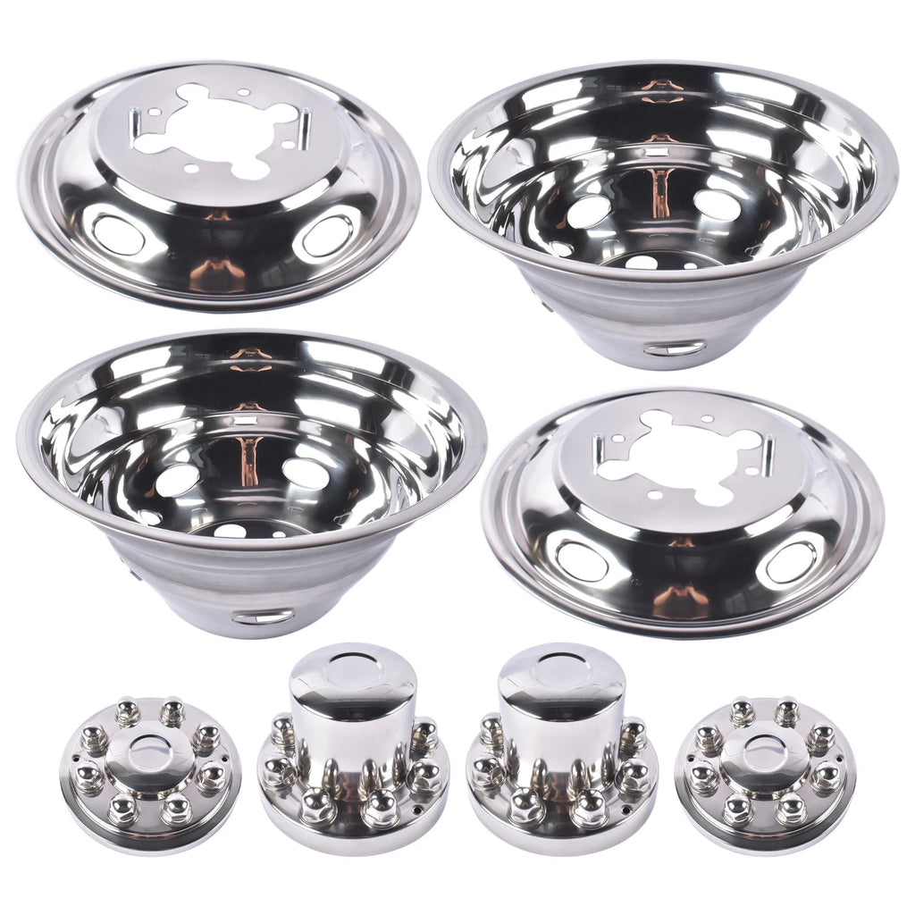 Set of 4 Stainless Steel Dual Wheel Simulator Covers for Dodge Ram 3500 (2003–2018)